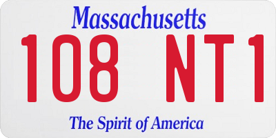MA license plate 108NT1