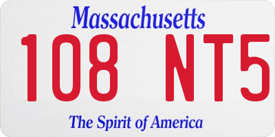 MA license plate 108NT5
