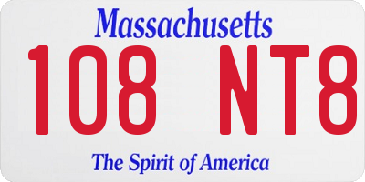 MA license plate 108NT8