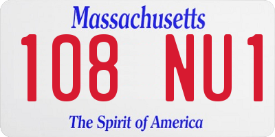 MA license plate 108NU1