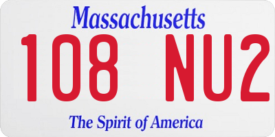 MA license plate 108NU2