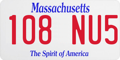MA license plate 108NU5