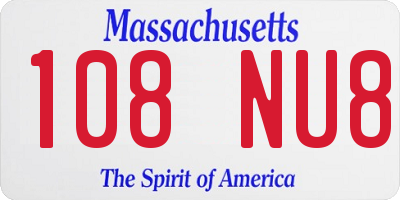 MA license plate 108NU8