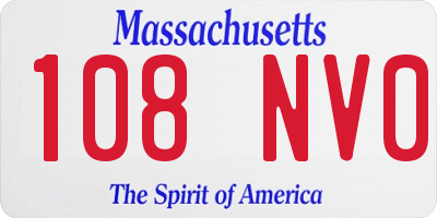 MA license plate 108NV0
