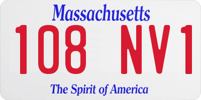 MA license plate 108NV1