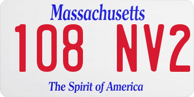 MA license plate 108NV2