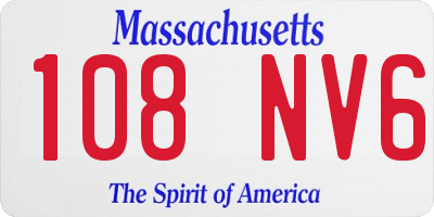 MA license plate 108NV6