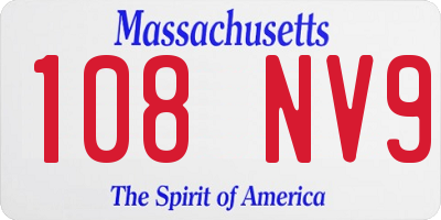 MA license plate 108NV9