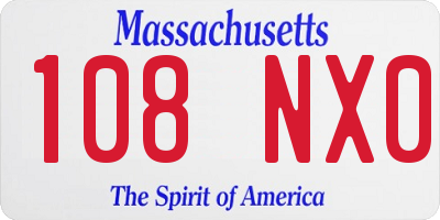 MA license plate 108NX0