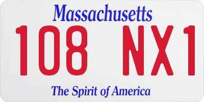 MA license plate 108NX1