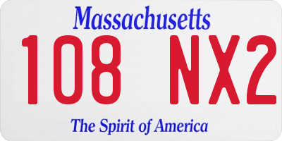 MA license plate 108NX2