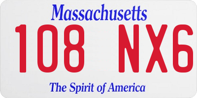 MA license plate 108NX6