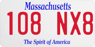 MA license plate 108NX8
