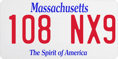 MA license plate 108NX9