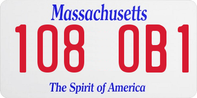 MA license plate 108OB1