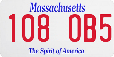 MA license plate 108OB5