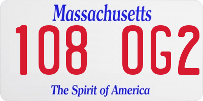 MA license plate 108OG2