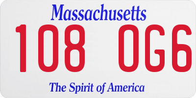 MA license plate 108OG6
