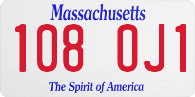 MA license plate 108OJ1