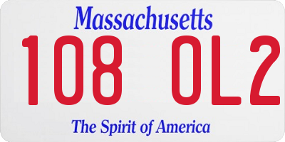 MA license plate 108OL2
