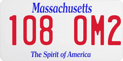 MA license plate 108OM2