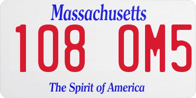 MA license plate 108OM5