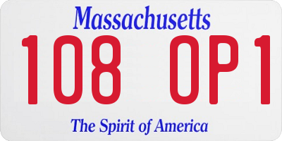 MA license plate 108OP1
