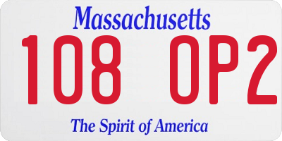 MA license plate 108OP2