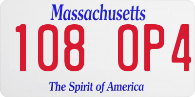 MA license plate 108OP4