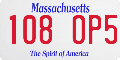MA license plate 108OP5
