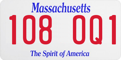 MA license plate 108OQ1