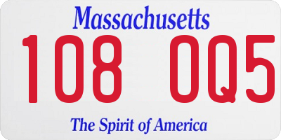 MA license plate 108OQ5