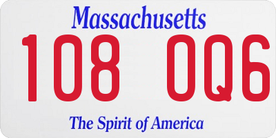 MA license plate 108OQ6