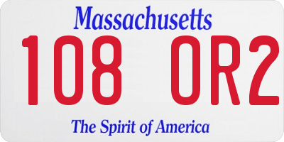 MA license plate 108OR2