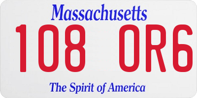 MA license plate 108OR6