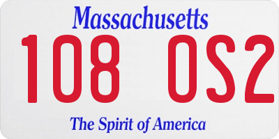 MA license plate 108OS2