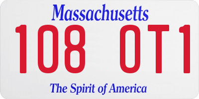 MA license plate 108OT1