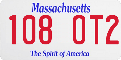 MA license plate 108OT2