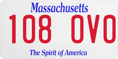 MA license plate 108OV0
