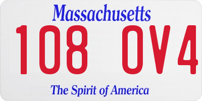 MA license plate 108OV4
