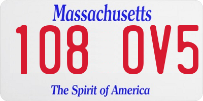MA license plate 108OV5