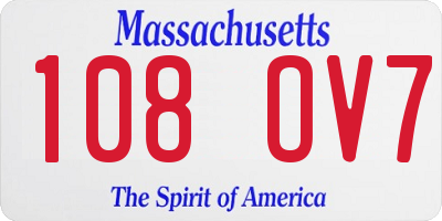 MA license plate 108OV7