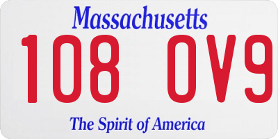 MA license plate 108OV9