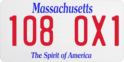 MA license plate 108OX1