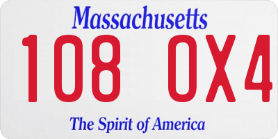 MA license plate 108OX4