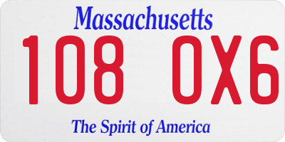 MA license plate 108OX6
