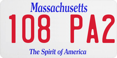 MA license plate 108PA2