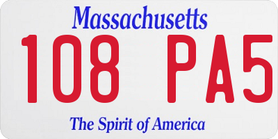 MA license plate 108PA5