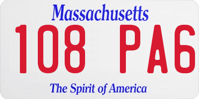 MA license plate 108PA6