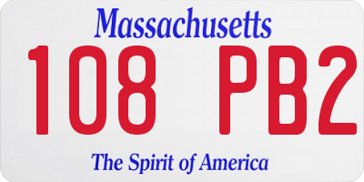 MA license plate 108PB2